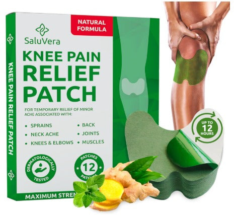 Knee Pain Relief Patch – Herbal Warming Plaster (12 Count, 12-Hour Relief)
