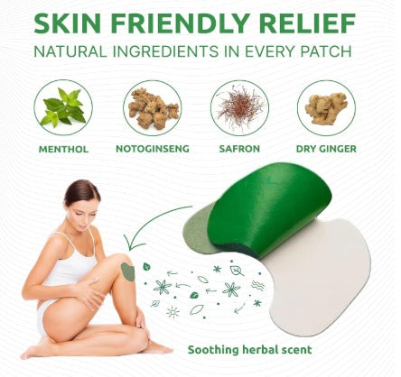 Knee Pain Relief Patch – Herbal Warming Plaster (12 Count, 12-Hour Relief)