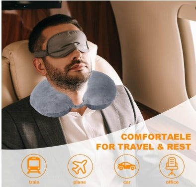 Travel Pillow – 100% Pure Memory Foam U-Shaped Neck Pillow