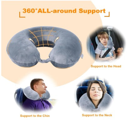 Travel Pillow – 100% Pure Memory Foam U-Shaped Neck Pillow