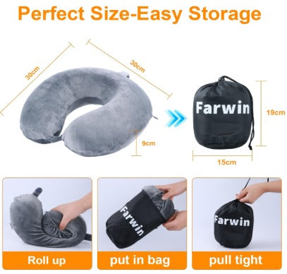 Travel Pillow – 100% Pure Memory Foam U-Shaped Neck Pillow